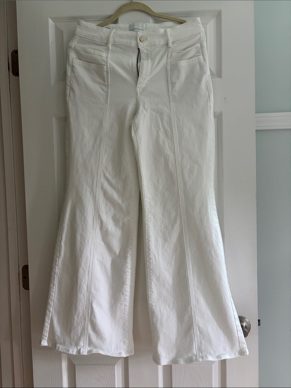 White House Black Market White Wide-Leg Pants
